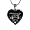 I DON'T HAVE A STEPDAUGHTER, SILVER OR GOLD FINISHED HEART SHAPED NECKLACE (WHITE ON BLACK) - podprintz.com