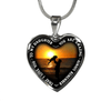 My Daughter, You are Amazing, Silver or Gold Finished Heart Shaped Necklace (Beach at Dawn Edition) - podprintz.com