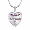 MY DAUGHTER YOU ARE PRECIOUS, SUNSHINE, JOY LOVE DAD - SILVER AND GOLD FINISHED HEART SHAPED NECKLACE (PURPLE ON TRANSPARENT) - podprintz.com