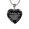 My Daughter, Never Forget, Daddy Loves You Silver or Gold Finished Necklace (White on Black) - podprintz.com