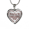 Daddy Loves You Father/Daughter Silver or Gold Finished Necklace or Bangle Bracelet Dark (Red on Transparent) - podprintz.com