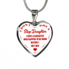 I DON'T HAVE A STEPDAUGHTER, BORN BEFORE I MET HER, SILVER OR GOLD FINISHED HEART SHAPED NECKLACE (RED ON WHITE) - podprintz.com
