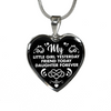 MY LITTLE GIRL YESTERDAY - FRIEND TODAY - DAUGHTER FOREVER - SILVER HEART NECKLACE - podprintz.com