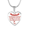 MY DAUGHTER YOU ARE PRECIOUS, SUNSHINE, JOY LOVE DAD - SILVER AND GOLD FINISHED HEART SHAPED NECKLACE AND BANGLE BRACELET (RED ON WHITE) EO - podprintz.com