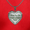 Daddy Loves You Father/Daughter Necklace Dark Green on Transparent - podprintz.com