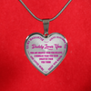 My Daughter, Daddy Loves You - Silver Finished Heart Necklace (Pink on Transparent) - podprintz.com