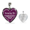 Daddy Loves You Father/Daughter Necklace Purple w/ White Text - podprintz.com