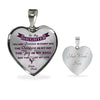 MY DAUGHTER YOU ARE PRECIOUS, SUNSHINE, JOY LOVE DAD - SILVER AND GOLD FINISHED HEART SHAPED NECKLACE AND BANGLE BRACELET (PURPLE ON TRANSPARENT) EO - podprintz.com