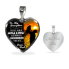 My Daughter, You are Amazing, Love Dad (Sunset Lift) - Silver Finished Heart Bangle Bracelet - podprintz.com