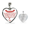 MY DAUGHTER YOU ARE PRECIOUS, SUNSHINE, JOY LOVE DAD - SILVER AND GOLD FINISHED HEART SHAPED NECKLACE AND BANGLE BRACELET (RED ON WHITE) EO - podprintz.com