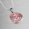My Little Girl Forever, Love Dad (Red Ribbon Heart) - Transparent Silver Finished Circle Necklace - podprintz.com