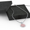 My Little Girl Forever, Love Dad (Red Ribbon Heart) - Transparent Silver Finished Circle Necklace - podprintz.com