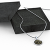 My Little Girl Forever, Love Dad (Yellow Ribbon Heart) - Silver Finished Circle Necklace - podprintz.com