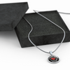 My Little Girl Forever, Love Dad (White Text) - Silver Finished Circle Necklace - podprintz.com