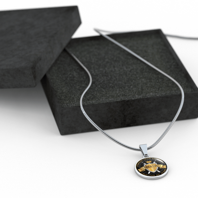 Son and Dad Through Thick and Thin - Silver Finished Circle Necklace (Father / Son) - podprintz.com