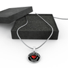 My Little Girl Forever, Love Dad (White Text) - Silver Finished Circle Necklace - podprintz.com