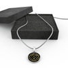 My Little Girl Forever, Love Dad (Yellow Ribbon Heart) - Silver Finished Circle Necklace - podprintz.com