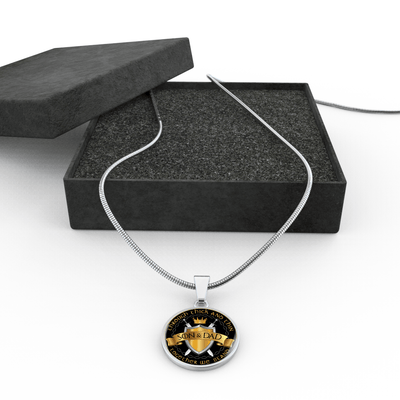 Son and Dad Through Thick and Thin - Silver Finished Circle Necklace (Father / Son) - podprintz.com
