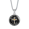LORD IS MY STRENGTH AND MY SHIELD (YELLOW) - SILVER AND GOLD FINISHED CIRCLE NECKLACE - podprintz.com
