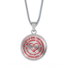 My Little Girl Forever, Love Dad (Red Ribbon Heart) - Transparent Silver Finished Circle Necklace - podprintz.com