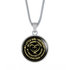 My Little Girl Forever, Love Dad (Yellow Ribbon Heart) - Silver Finished Circle Necklace - podprintz.com