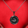 FATHER DAUGHTER FIST BUMP BEST FRIENDS - (BLACK & WHITE) SILVER FINISHED CIRCLE NECKLACE - podprintz.com