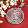 My Little Girl Forever, Love Dad (Red Ribbon Heart) - Transparent Silver Finished Circle Necklace - podprintz.com