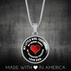 My Little Girl Forever, Love Dad (White Text) - Silver Finished Circle Necklace - podprintz.com