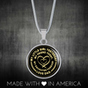 My Little Girl Forever, Love Dad (Yellow Ribbon Heart) - Silver Finished Circle Necklace - podprintz.com