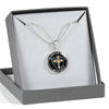 LORD IS MY STRENGTH AND MY SHIELD (YELLOW CROSS) - SILVER AND GOLD FINISHED CIRCLE NECKLACE EO - podprintz.com