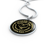 My Little Girl Forever, Love Dad (Yellow Ribbon Heart) - Silver Finished Circle Necklace - podprintz.com