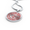 My Little Girl Forever, Love Dad (Red Ribbon Heart) - Transparent Silver Finished Circle Necklace - podprintz.com