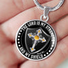 LORD IS MY STRENGTH AND MY SHIELD (YELLOW) - SILVER AND GOLD FINISHED CIRCLE NECKLACE - podprintz.com