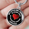 My Little Girl Forever, Love Dad (White Text) - Silver Finished Circle Necklace - podprintz.com