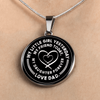 My Little Girl Forever, Love Dad (Silver Ribbon Heart) - Silver Finished Circle Necklace - podprintz.com
