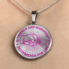 FATHER DAUGHTER FIST BUMP BEST FRIENDS - (PINK ON TRANSPARENT) SILVER FINISHED CIRCLE NECKLACE - podprintz.com