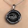 FATHER DAUGHTER FIST BUMP BEST FRIENDS - (BLACK & WHITE) SILVER FINISHED CIRCLE NECKLACE - podprintz.com