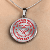 My Little Girl Forever, Love Dad (Red Ribbon Heart) - Transparent Silver Finished Circle Necklace - podprintz.com
