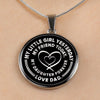 My Little Girl Forever, Love Dad (Silver Ribbon Heart) - Silver Finished Circle Necklace - podprintz.com