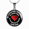 My Little Girl Forever, Love Dad (White Text) - Silver Finished Circle Necklace - podprintz.com