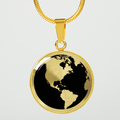 My World 18K Gold Finished Necklace or Bangle Bracelet - podprintz.com