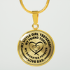 MY LITTLE GIRL YESTERDAY - FRIEND TODAY - DAUGHTER FOREVER - GOLD FINISHED CIRCLE NECKLACE (BLACK ON TRANSPARENT) - podprintz.com