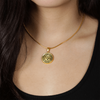 MY LITTLE GIRL YESTERDAY - FRIEND TODAY - DAUGHTER FOREVER - GOLD FINISHED CIRCLE NECKLACE (BLACK ON TRANSPARENT) - podprintz.com