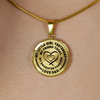 MY LITTLE GIRL YESTERDAY - FRIEND TODAY - DAUGHTER FOREVER - GOLD FINISHED CIRCLE NECKLACE (BLACK ON TRANSPARENT) - podprintz.com