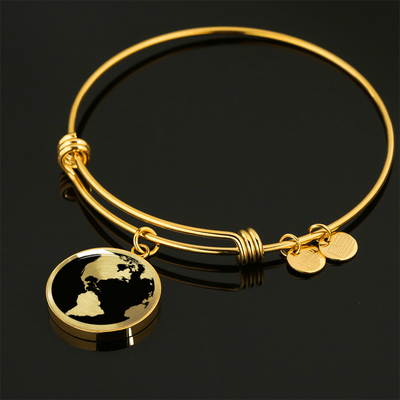 My World 18K Gold Finished Necklace or Bangle Bracelet - podprintz.com