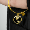 My World 18K Gold Finished Necklace or Bangle Bracelet - podprintz.com