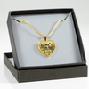 MY LITTLE GIRL YESTERDAY - FRIEND TODAY - DAUGHTER FOREVER - GOLD FINISHED HEART NECKLACE (BLACK ON TRANSPARENT) - podprintz.com