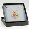 MY LITTLE GIRL YESTERDAY - FRIEND TODAY - DAUGHTER FOREVER - GOLD FINISHED HEART NECKLACE (HOT PINK ON TRANSPARENT) - podprintz.com