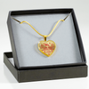MY LITTLE GIRL YESTERDAY - FRIEND TODAY - DAUGHTER FOREVER - GOLD FINISHED HEART NECKLACE (RED ON TRANSPARENT) - podprintz.com