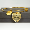 MY LITTLE GIRL YESTERDAY - FRIEND TODAY - DAUGHTER FOREVER - GOLD FINISHED HEART BANGLE BRACELET (BLACK ON TRANSPARENT) - podprintz.com